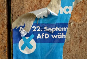 Damaged AfD election poster
